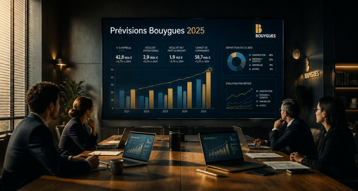 prévision action bouygues 2025 en salle de réunion