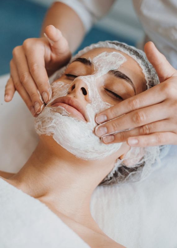Woman having a facial treatment