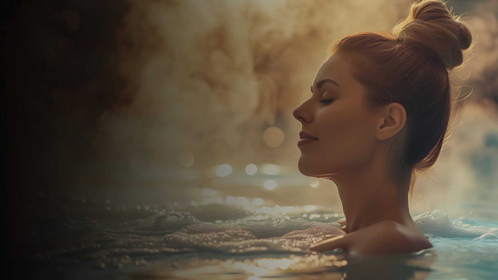 Woman in jacuzzi