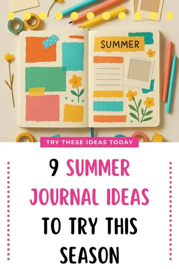 summer journal ideas Pinterest pin for the summer journal ideas post