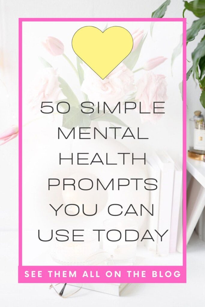 Pinterest pin for the journaling prompts for mental health post