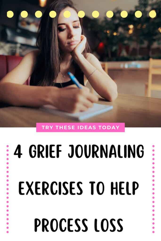 Pinterest pin for the grief journaling exercises post