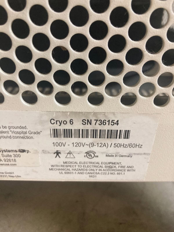 Zimmer Cryo 6 Specs