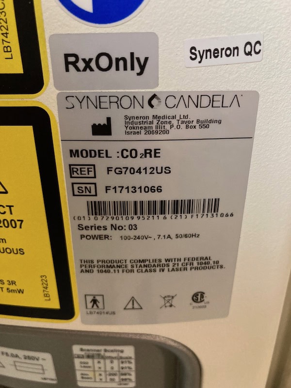 2017 Syneron Co2re - Specs