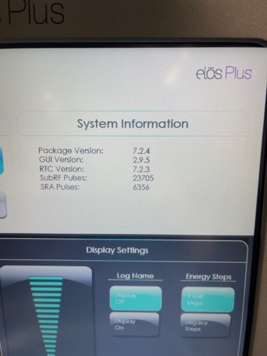 2018 Syneron Candela Elos Plus - Information