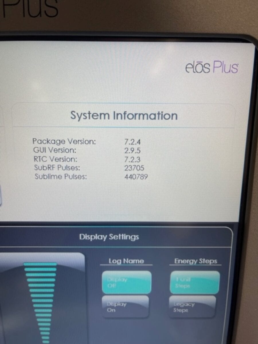 2018 Syneron Candela Elos Plus - info