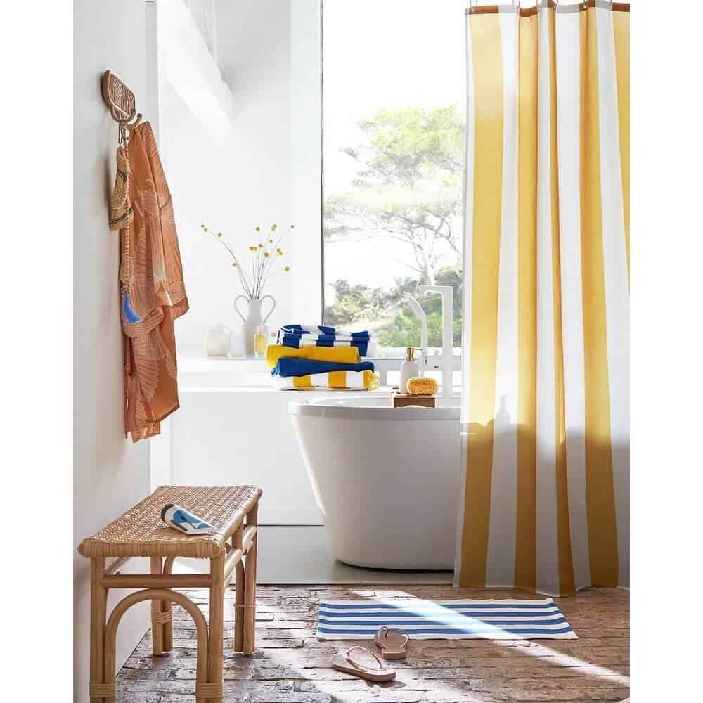 Hendaye Striped Shower Curtain. Colourful bathroom ideas