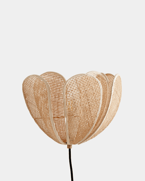Lola Double Petal Rattan Light. Japandi Lighting