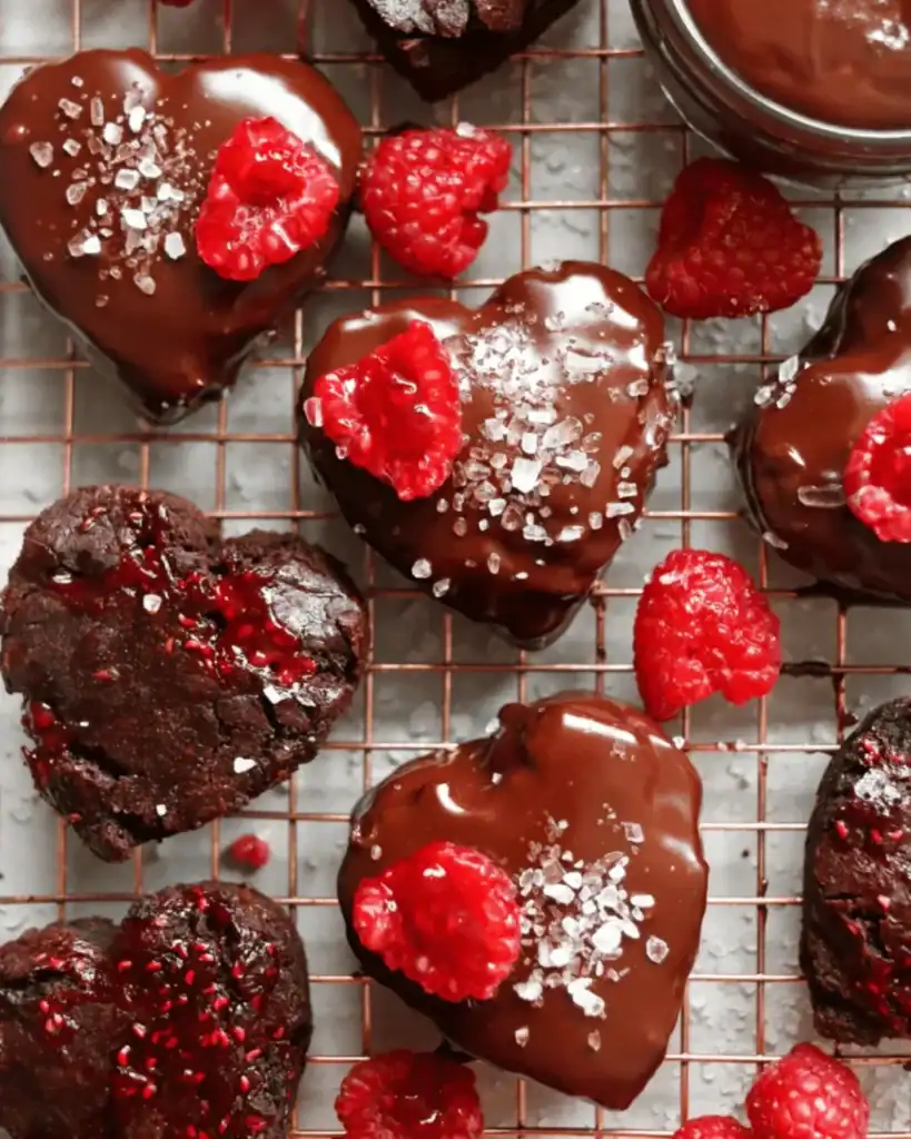 Heart-shaped brownies. Valentine's Day Dessert Recipes