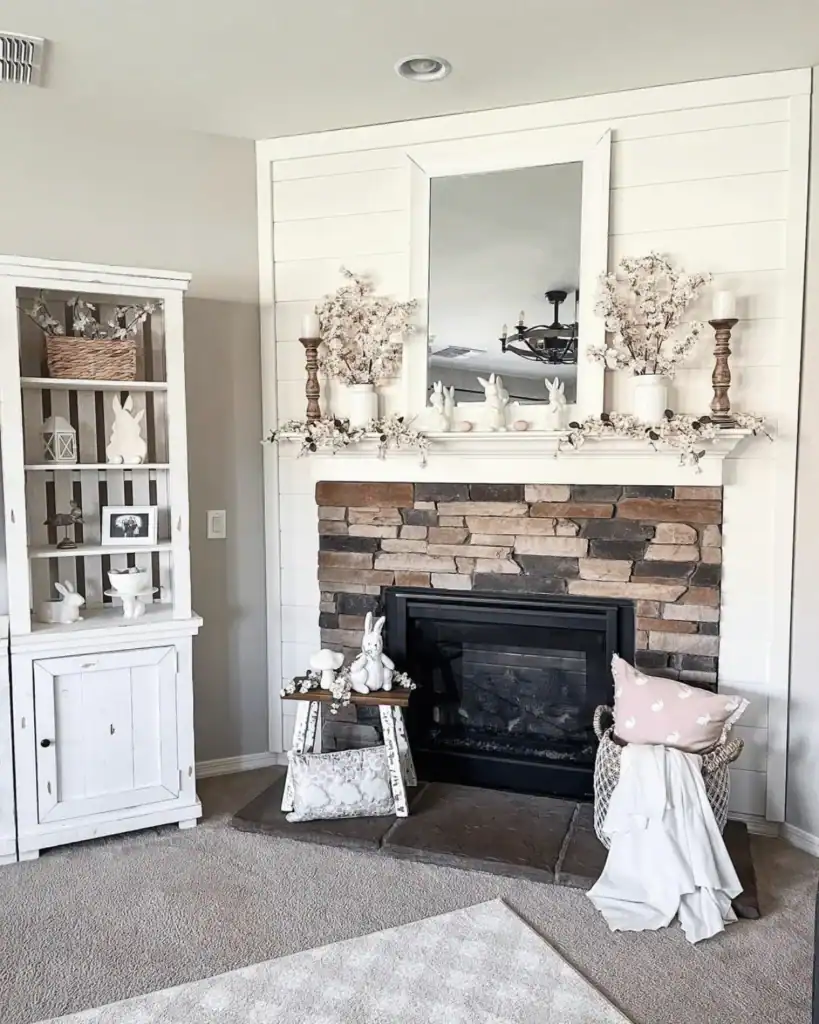White farmhouse mantle ideas