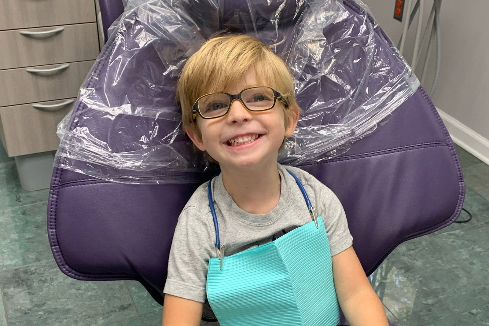 A child patient smiling