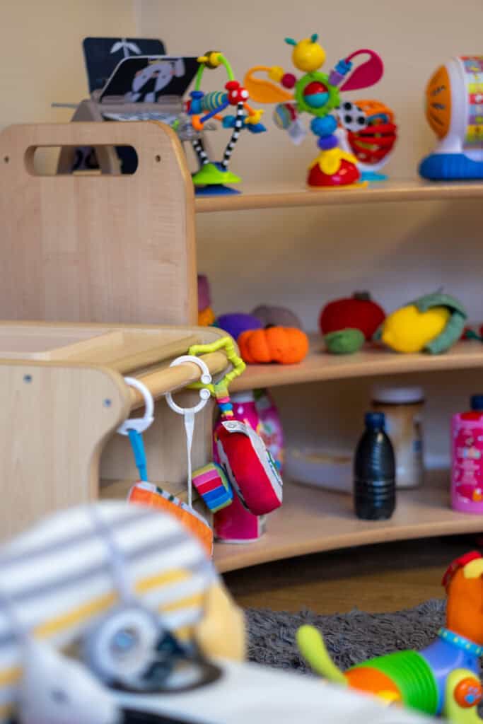 Colourful educational toys and play equipment for young children at Thrive Childcare in Astbury.