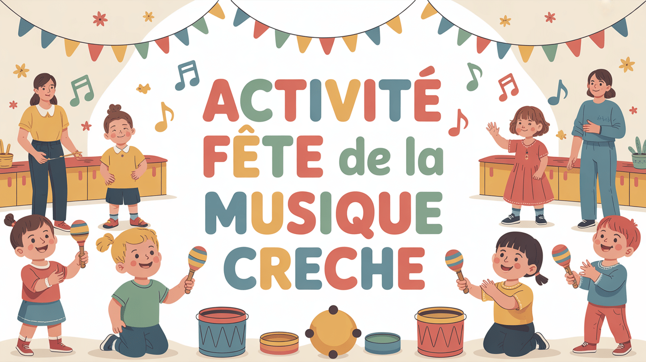 illustration activite fete de la musique creche enfants instruments musique