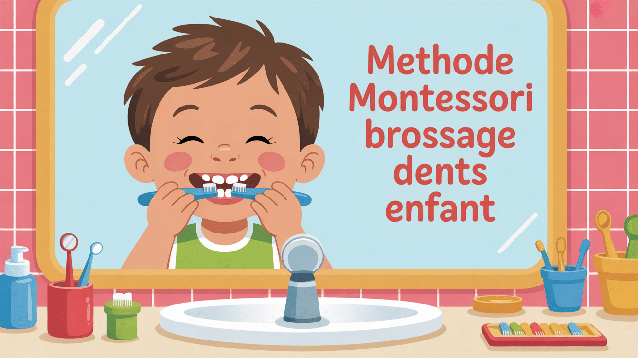 Enfant brossage dents Montessori salle de bain adaptée