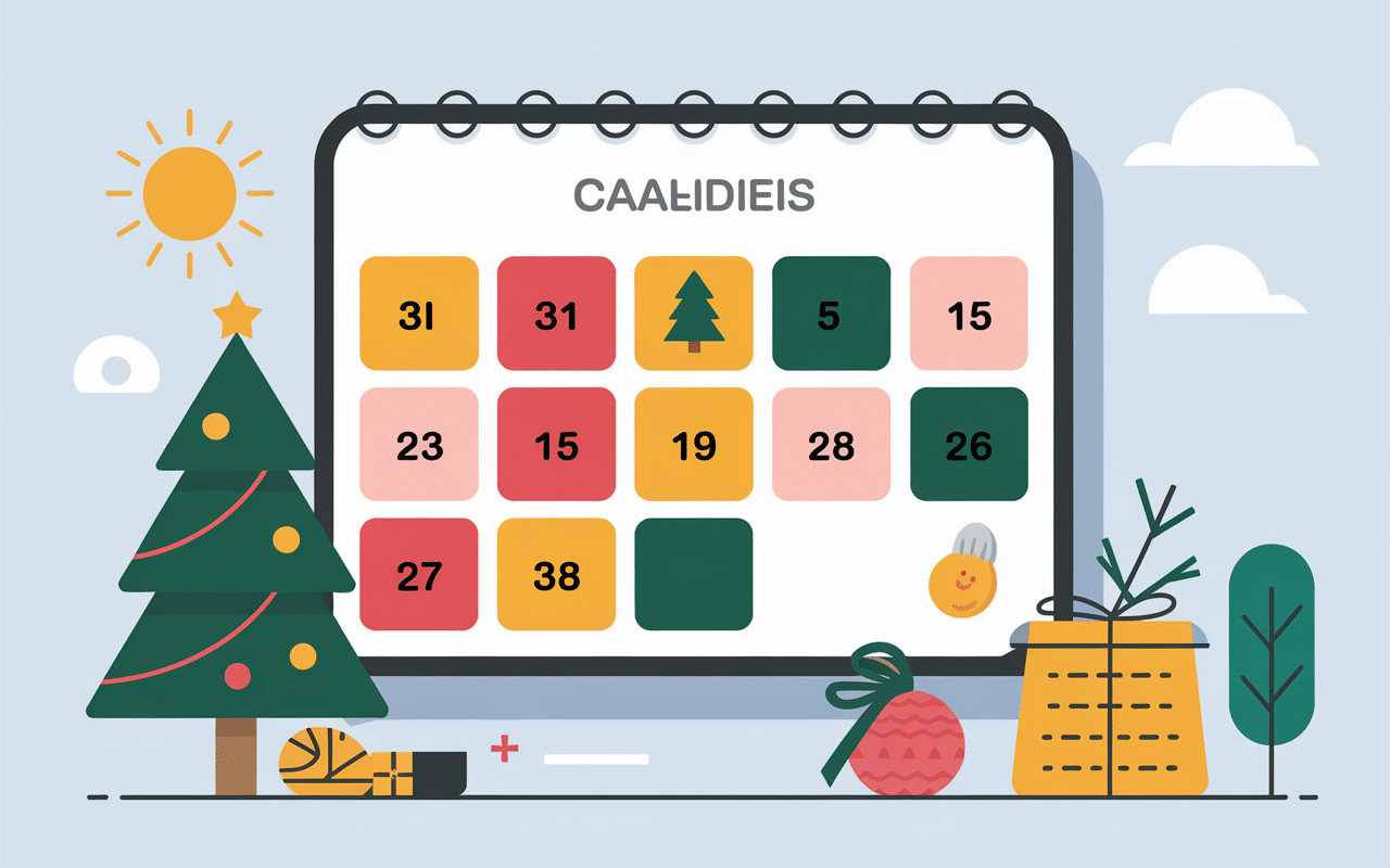 Calendrier mural vacances scolaires italie