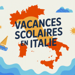 Carte Italie avec icônes vacances scolaires italie