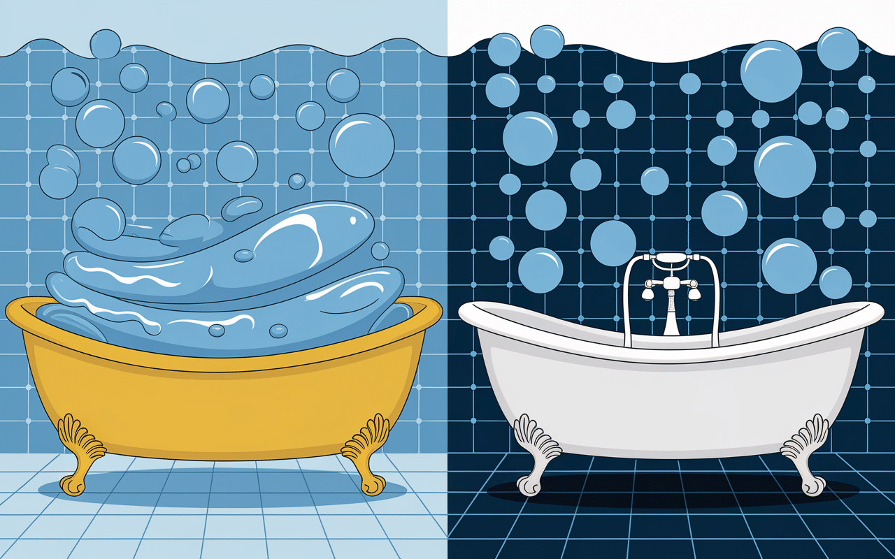 Comparaison couche de bain bébé et couche classique dans l'eau