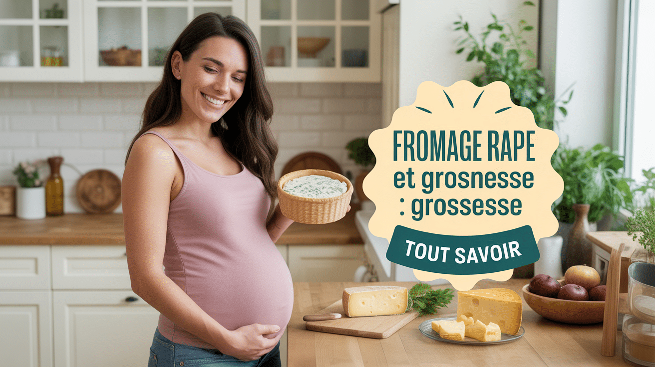 femme enceinte avec fromage râpé dans cuisine
