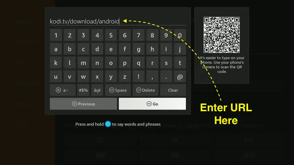 type the url