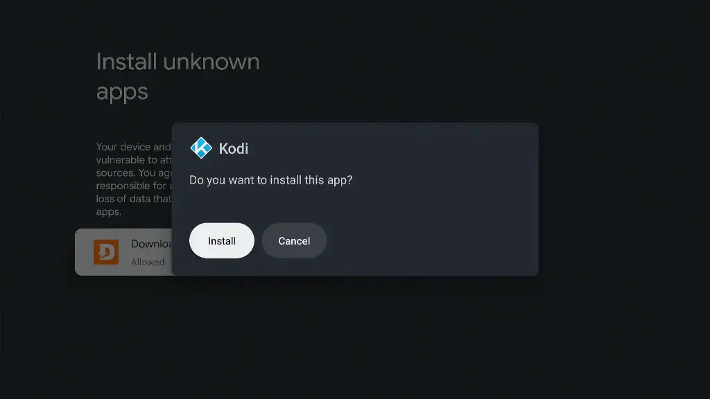 click install