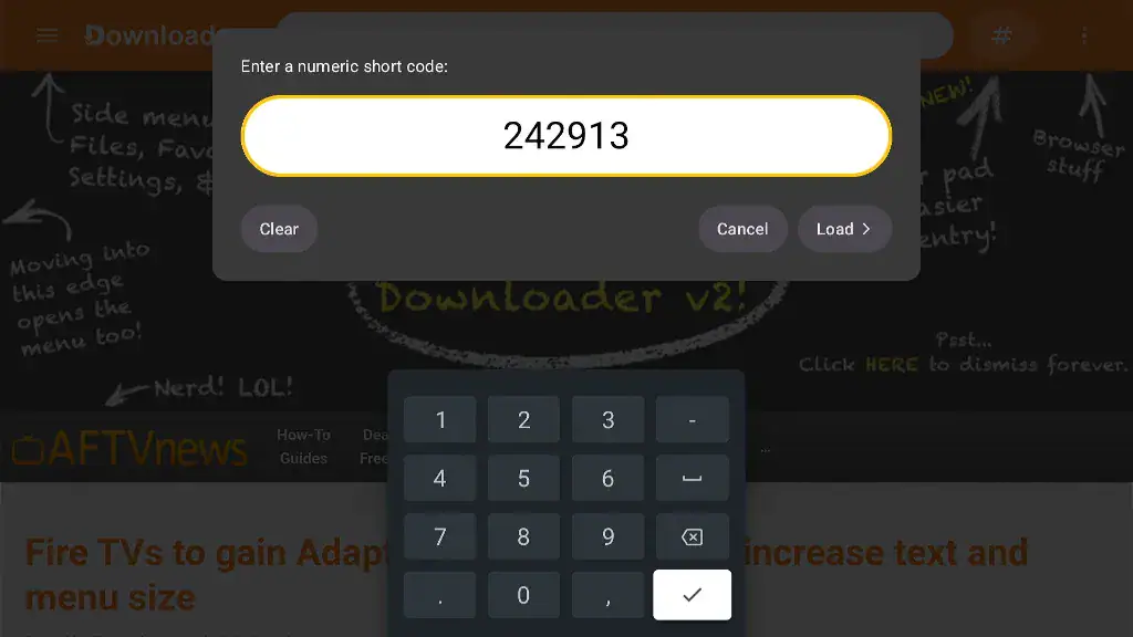 type the downloader code