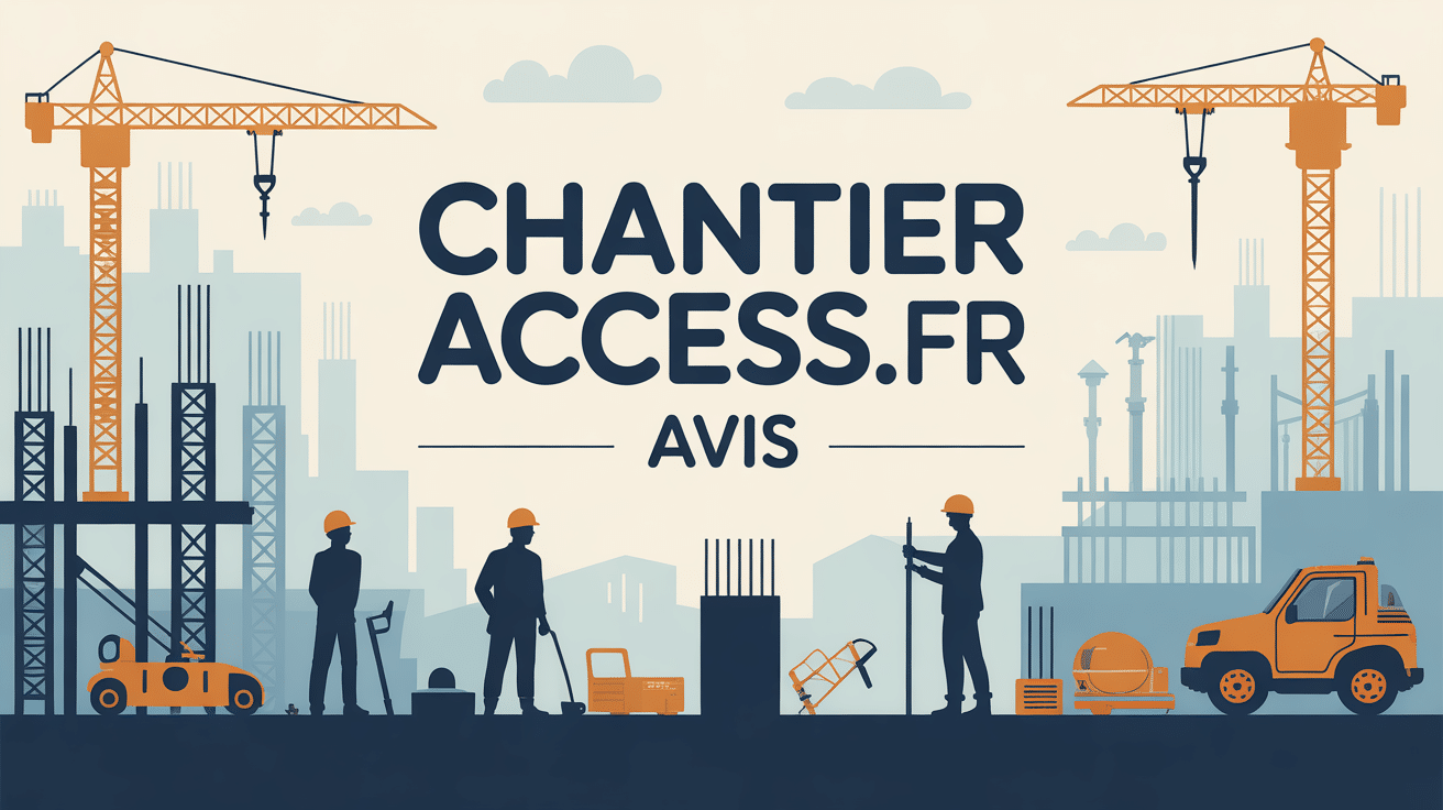 chantieraccess.fr avis scene chantier construction silhouettes ouvriers grues