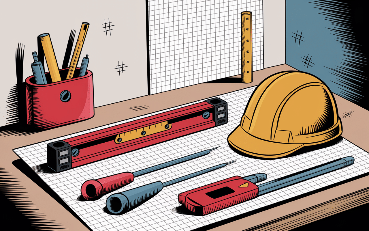 Outils et schéma pour installation hauteur lavabo salle de bain