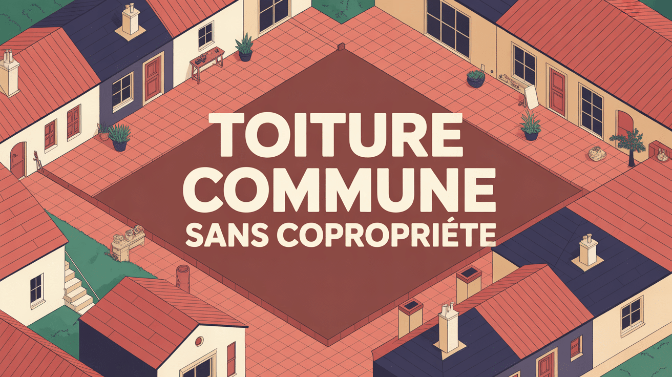 Maisons mitoyennes toiture commune sans copropriété tuiles rouges