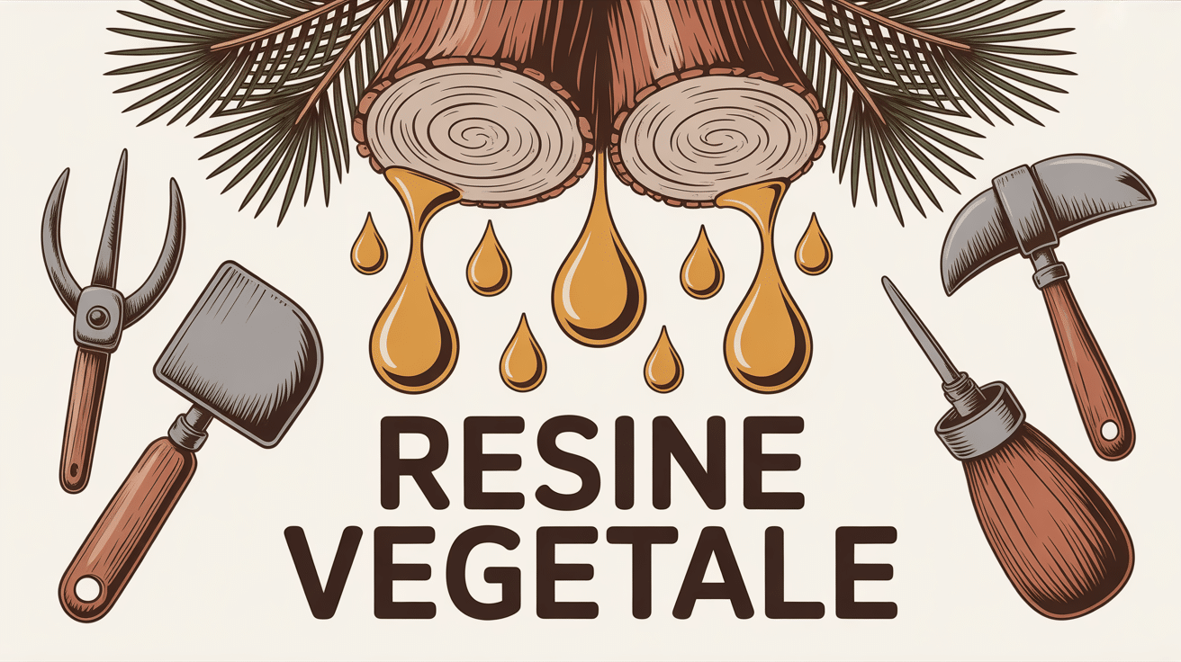 Illustration resine vegetale pin