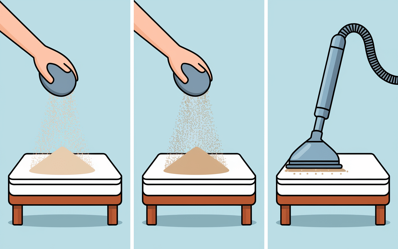 Application terre de Sommières sur matelas