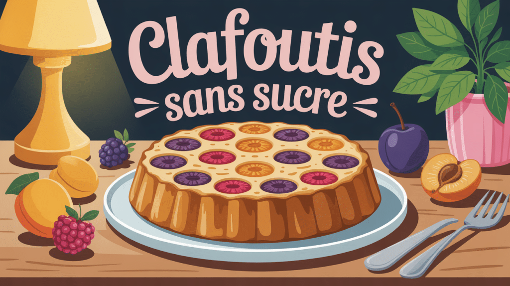 clafoutis sans sucre avec fruits mûrs sur table