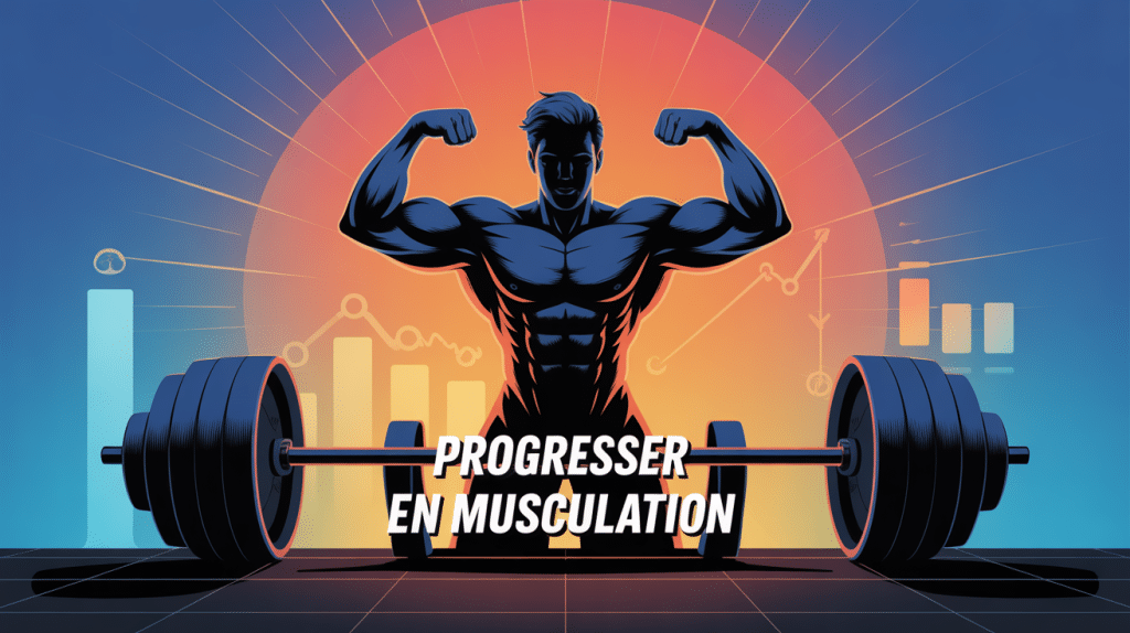 comment progresser en musculation, illustration dynamique force et motivation