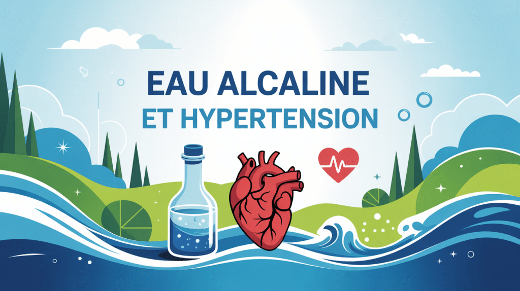 illustration moderne eau alcaline et hypertension