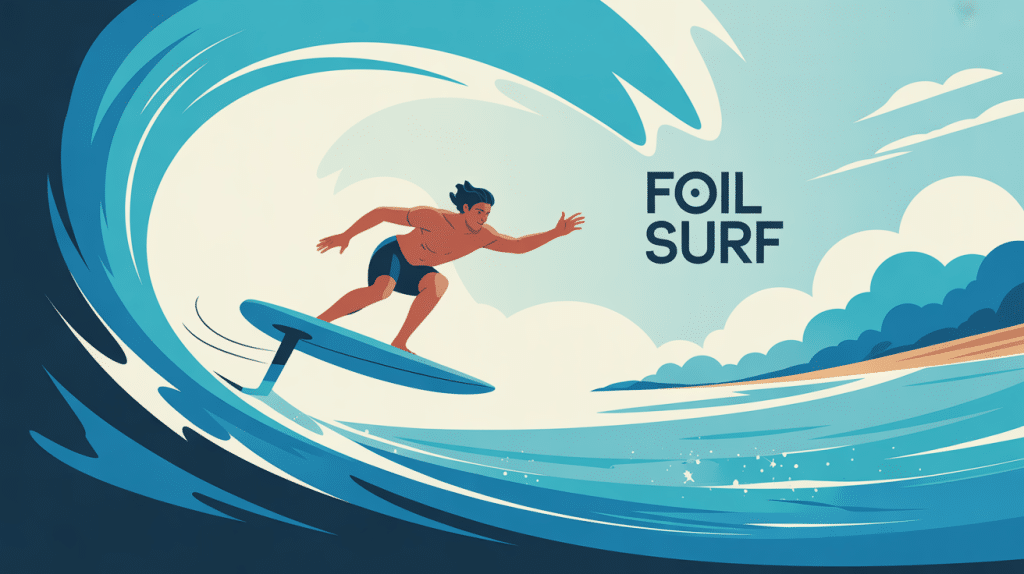 illustration foil surfers volant sur l'eau