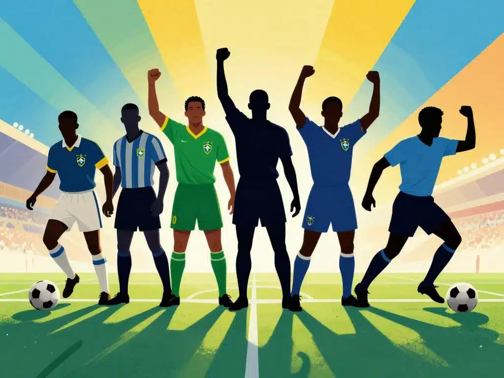 Légendes footballeur brésilien célèbre, visuel historique
