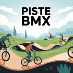 illustration piste bmx ambiance sportive familiale