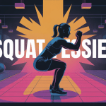 illustration squat fessier salle de sport stylisée