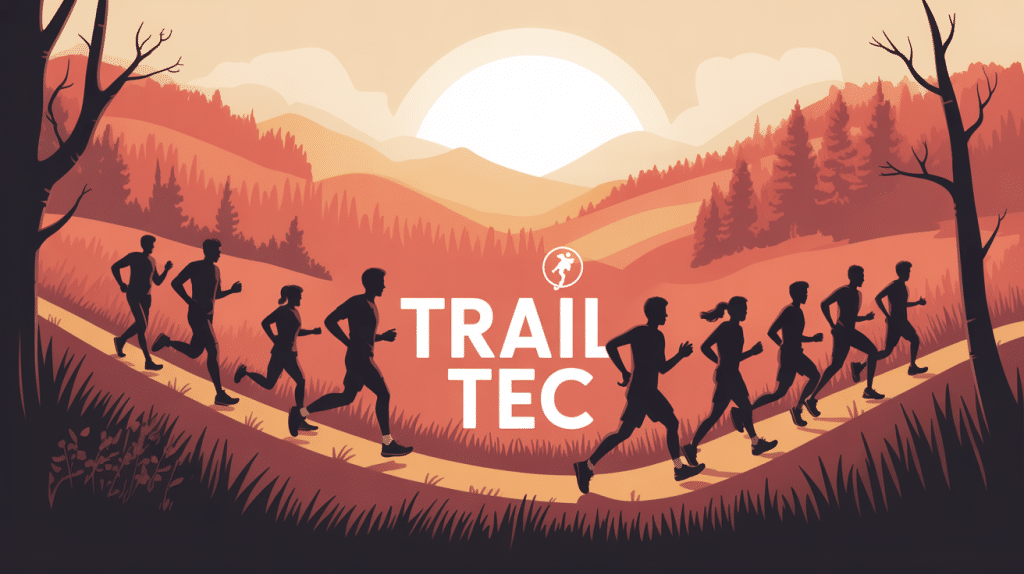 coureurs trail tec paysage vallonné ambiance sportive
