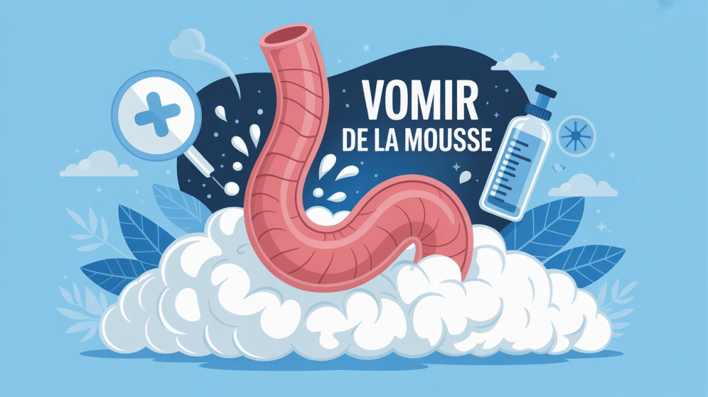 Illustration stylisée vomir de la mousse