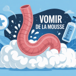 Illustration stylisée vomir de la mousse