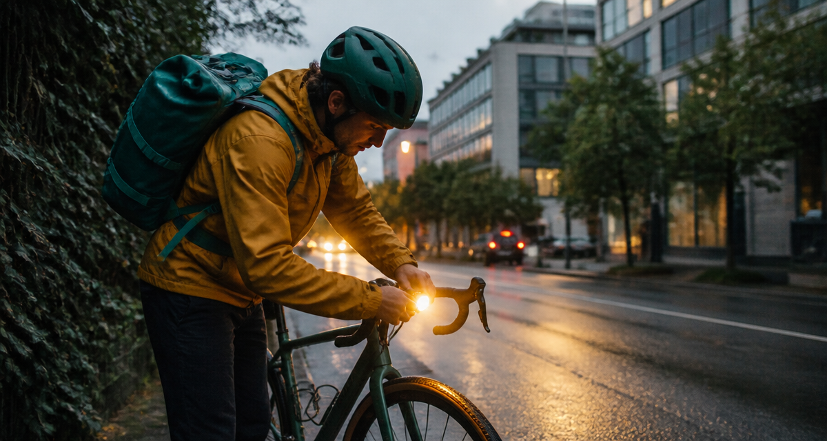 cadeau pour cycliste urbain avec casque et éclairage