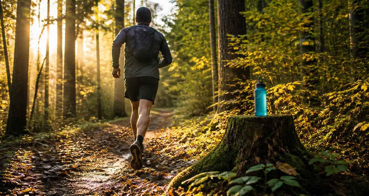 courir le matin a jeun sur sentier forestier