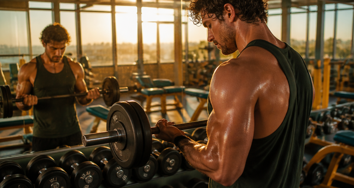 Exercice biceps curl barre contraction