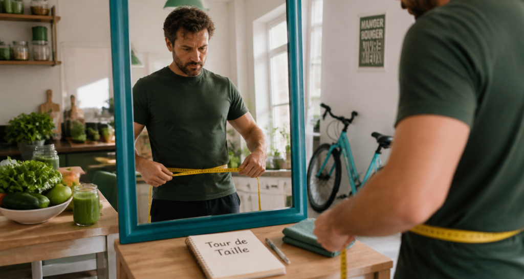 graisse sur le ventre homme mesure tour de taille miroir