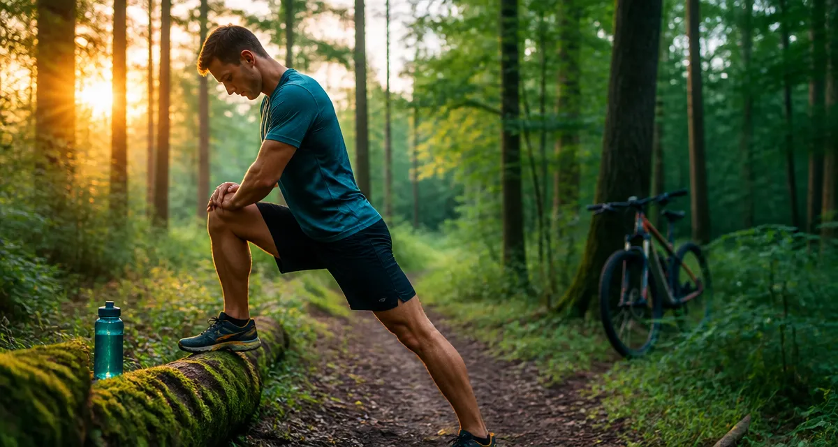 crampes comment les eviter jeune sportif s etire en foret