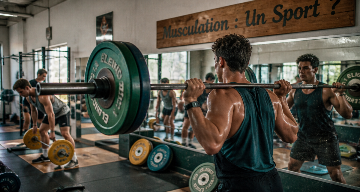 la musculation est elle un sport athlète soulevant barre salle