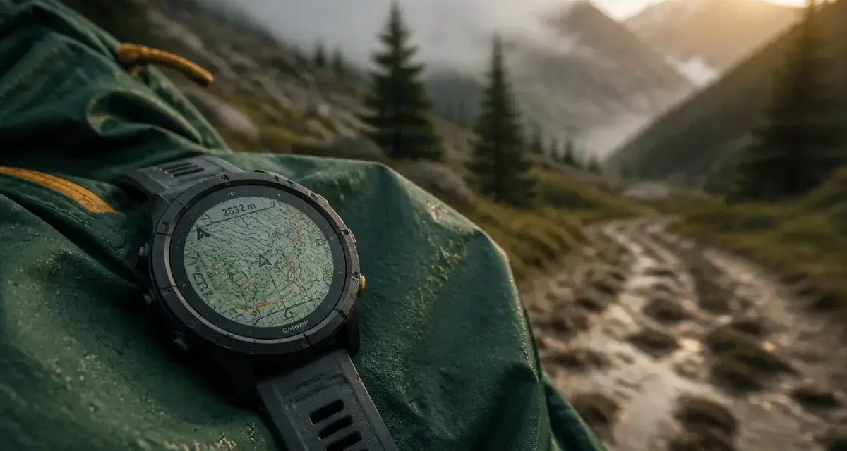 Meilleure montre GPS avec cartographie sur veste technique en montagne