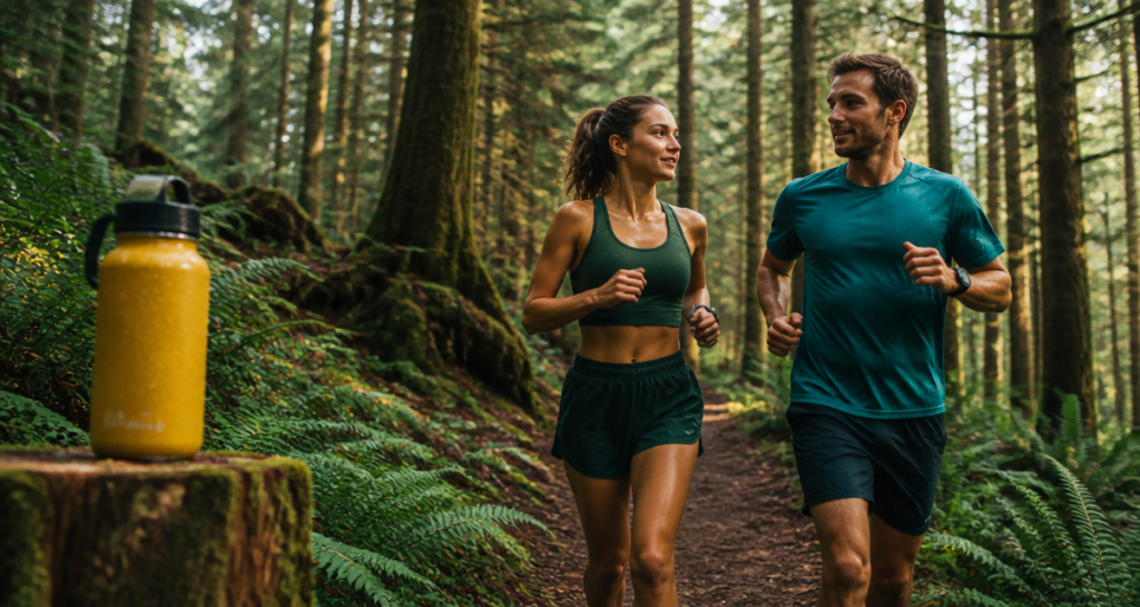 perdre du ventre et hanche homme femme sport forêt