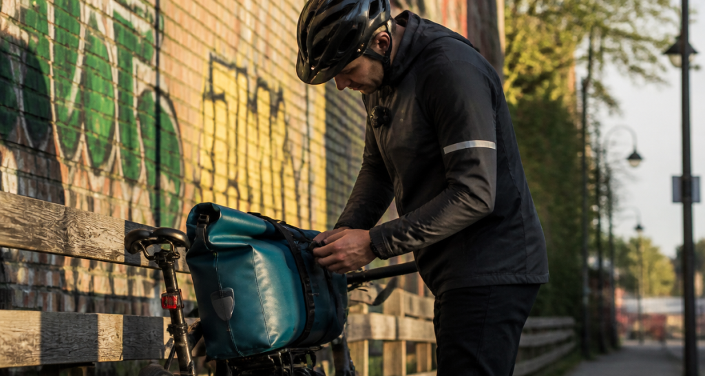 Velo accessoire sacoche étanche turquoise