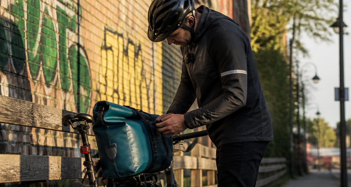 Velo accessoire sacoche étanche turquoise